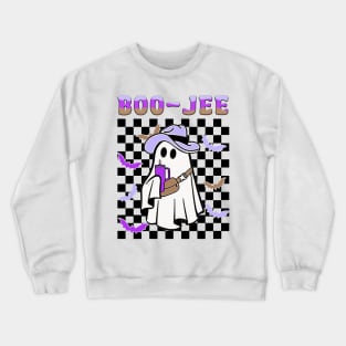 Spooky Season Cute Ghost Halloween Costume Boujee Boo-Jee Crewneck Sweatshirt